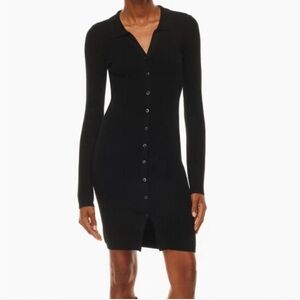 Aritzia Wilfed Cove Long Sleeve Mini Dress Black XXS
